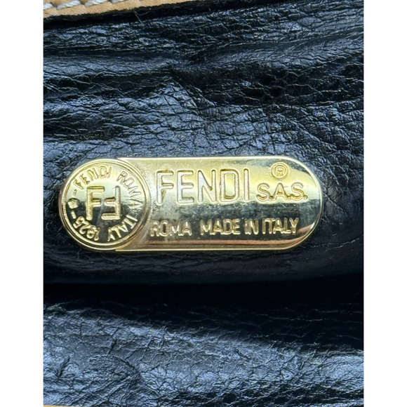 Vintage Fendi Selleria Striped Canvas & Leather Envelope Crossbody Bag Repair - Picture 13 of 16